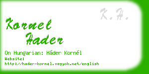 kornel hader business card