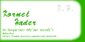 kornel hader business card